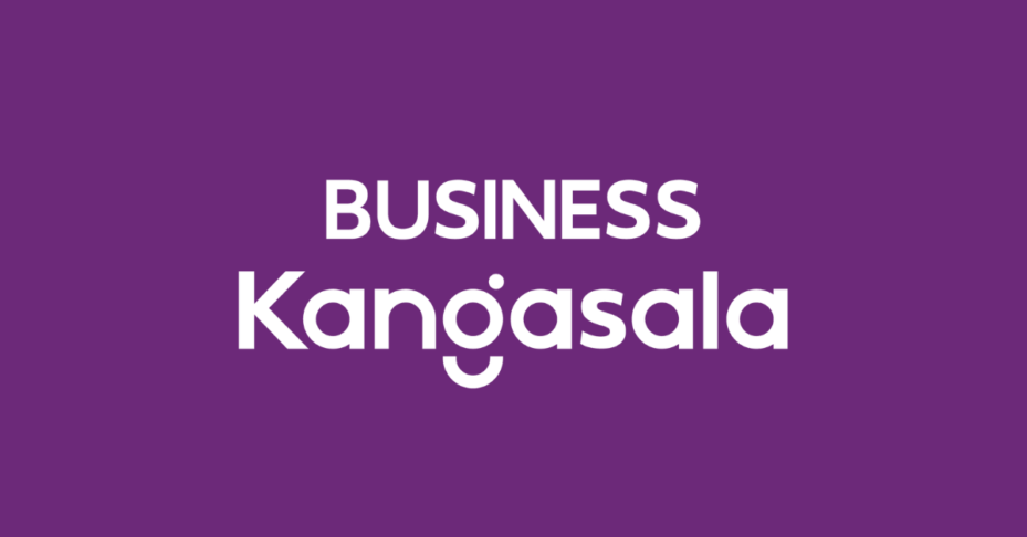 business kangasala logo violetilla taustalla